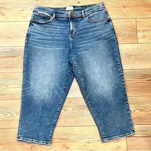 Lane Bryant Midrise Boyfriend Capri Jeans Women's Size 18 Blue Stretch 38x24